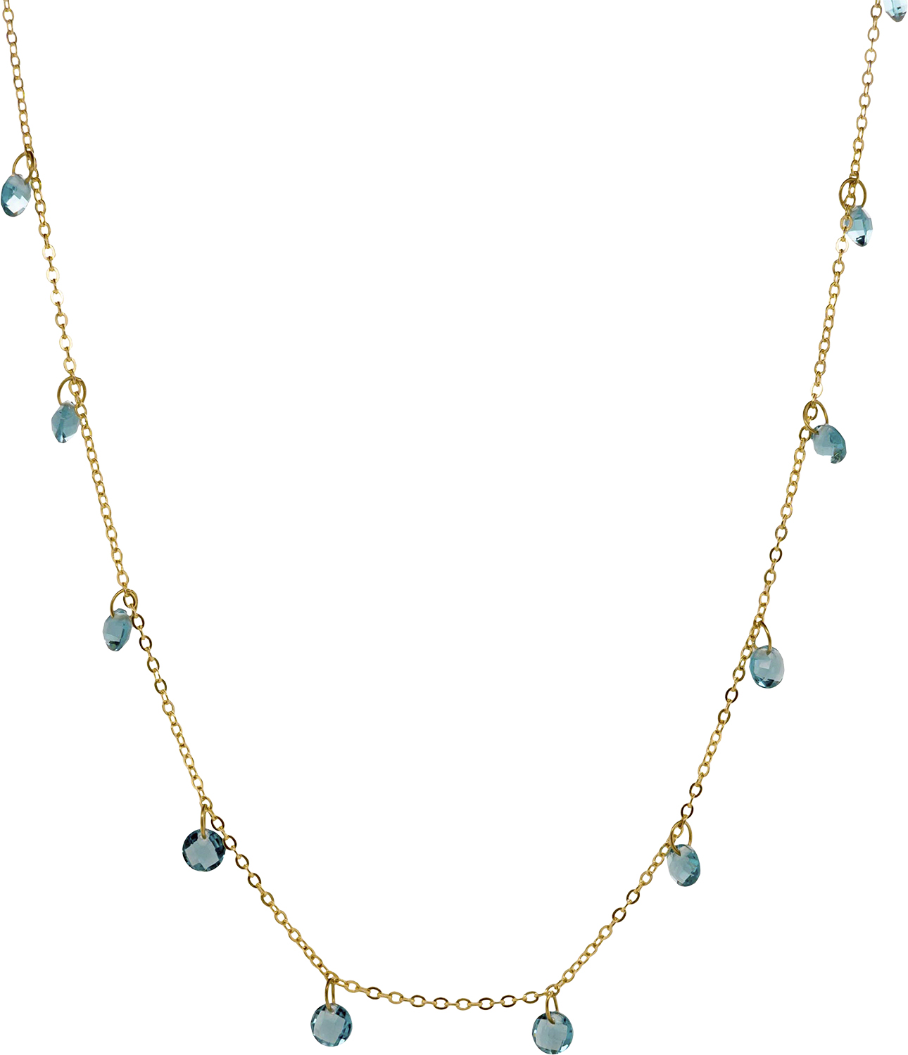 Susan Blue Zirconia Necklace Gold